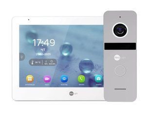 Комплект Neolight MEZZO Hybrid HD KIT Silver: гібридний відеодомофон 10.1" з Wi-Fi та 2 Мп відеопанель