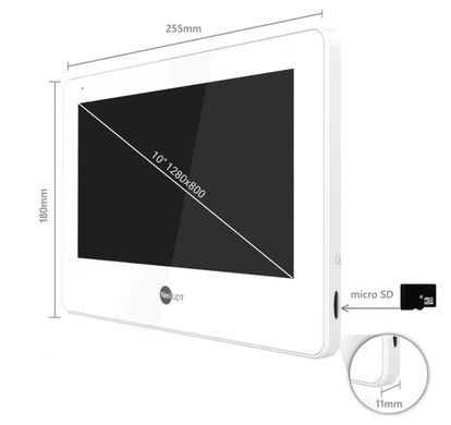Комплект Neolight MEZZO Hybrid HD KIT Silver: гибридный видеодомофон 10.1" с Wi-Fi и 2 Мп видеопанель