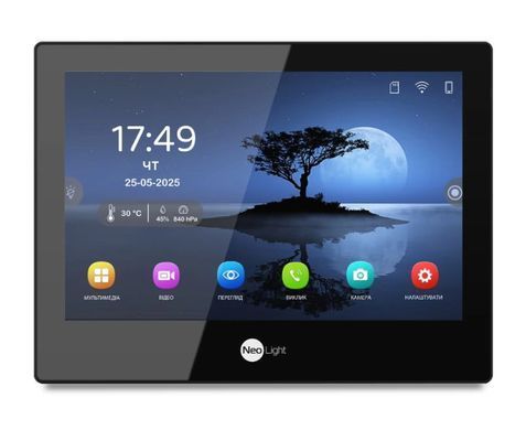 Комплект Neolight ALPHA Hybrid IPW KIT B/Graphite: гібридний відеодомофон 8" з Wi-Fi та 2 Мп IP відеопанель з Wi-Fi