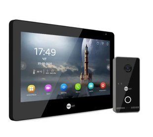 Комплект Neolight ALPHA Hybrid IPWO KIT B/Black: гібридний відеодомофон 8" з Wi-Fi та 2 Мп IP відеопанель з Wi-Fi