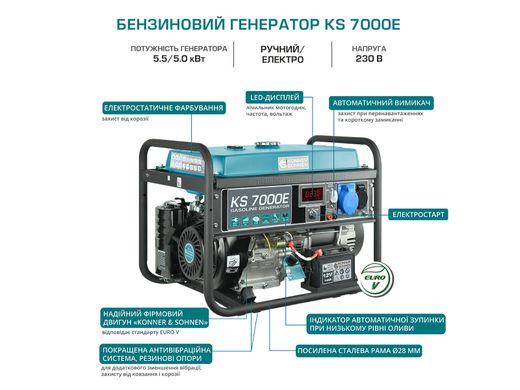 Бензиновый генератор Könner & Söhnen KS 7000E