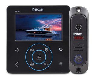 Комплект відеодомофона BCOM BD-480M Black Kit: відеодомофон 4" і відеопанель