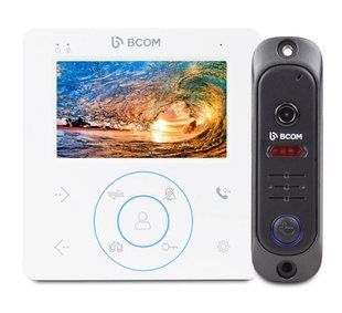 Комплект відеодомофона BCOM BD-480M White Kit: відеодомофон 4" і відеопанель