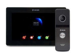 Комплект відеодомофона BCOM BD-770FHD Black Kit: відеодомофон 7" і відеопанель