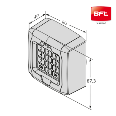 QBO TOUCH пульт кодовый 10-ти канальный беспроводной, в корпусе IP 55