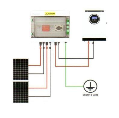 Сонячна PV розподільна коробка LQX1/1DC500VB1-1532-PG, DC 500В 1 вхід 1 вихід, з блискавкозахистом
