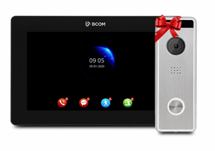 Відеодомофон 7" BCOM BD-770FHD Black + Відеопанель Tantos Triniti FHD