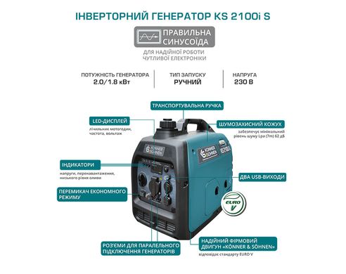 Инверторный генератор Könner & Söhnen KS 2100i S