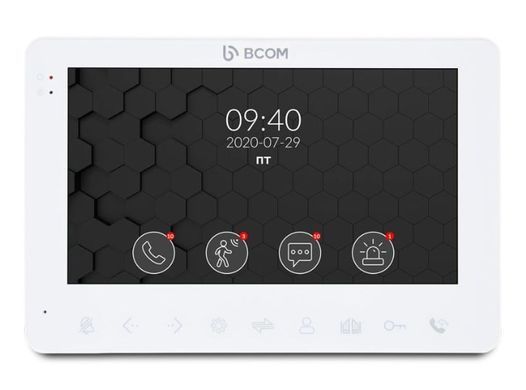 Комплект відеодомофона BCOM BD-780 White Kit: відеодомофон 7" і відеопанель
