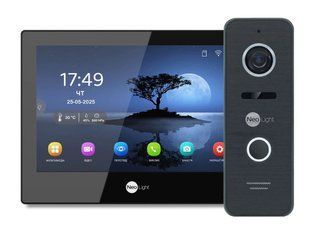 Комплект Neolight ALPHA Hybrid HD KIT B/Black: гібридний відеодомофон 8" з Wi-Fi та 2 Мп відеопанель